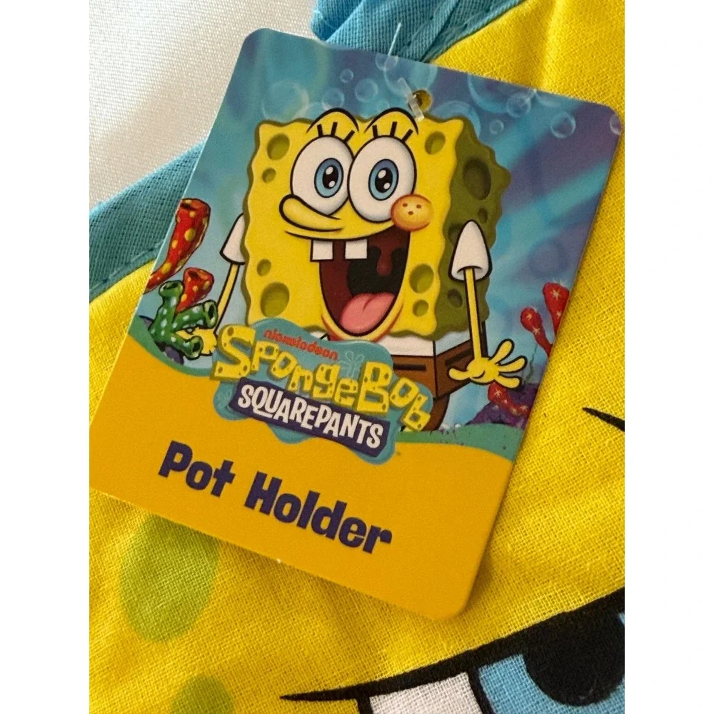 SpongeBob SquarePants 4pc Kitchen Set Oven Mitt Pot Holder Towel Mini Mitt New